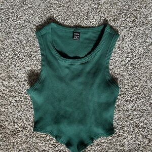 SHEIN Teal Ribbed Tank Top
